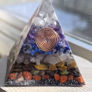 Multicolor Pyramid Resin Art Piece